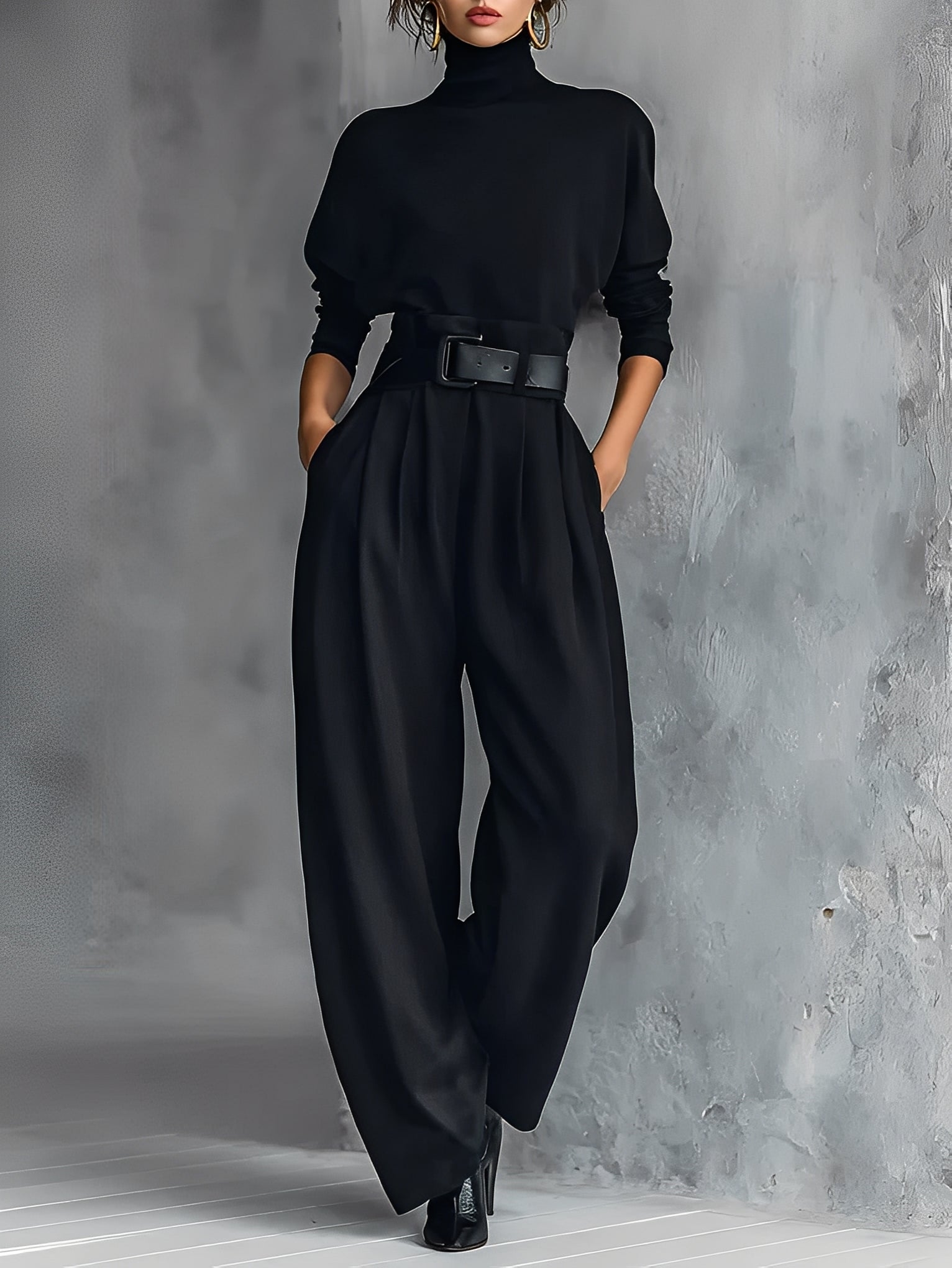 Emily™ | Turtleneck And Straight Leg Pants Set
