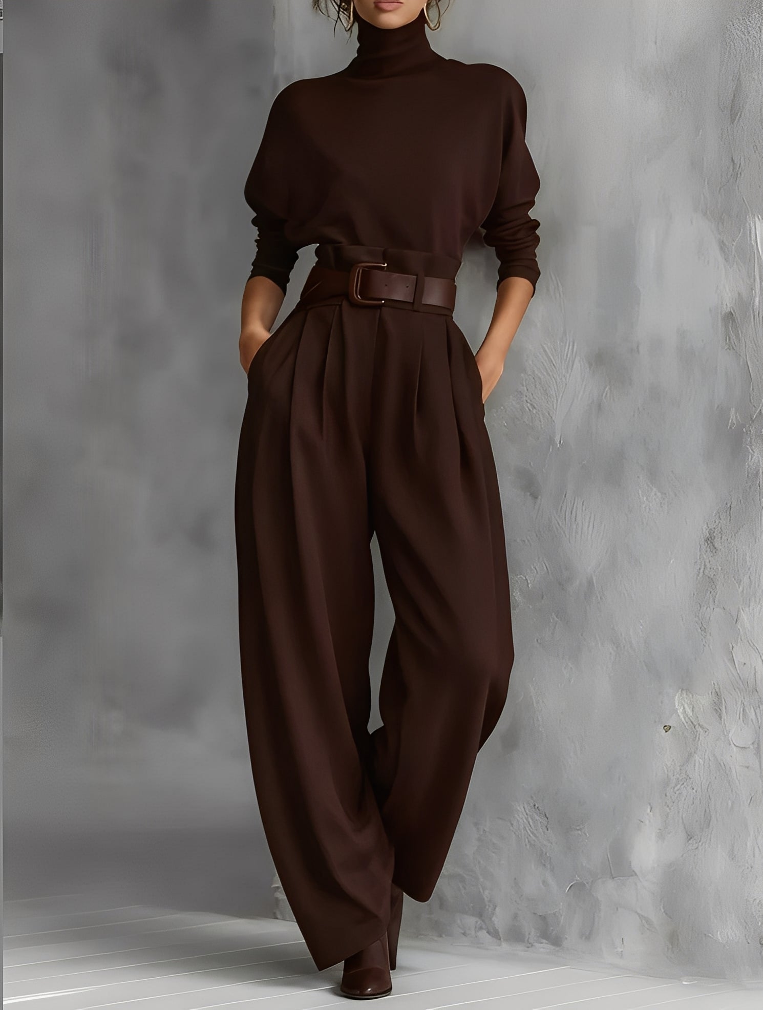 Emily™ | Turtleneck And Straight Leg Pants Set
