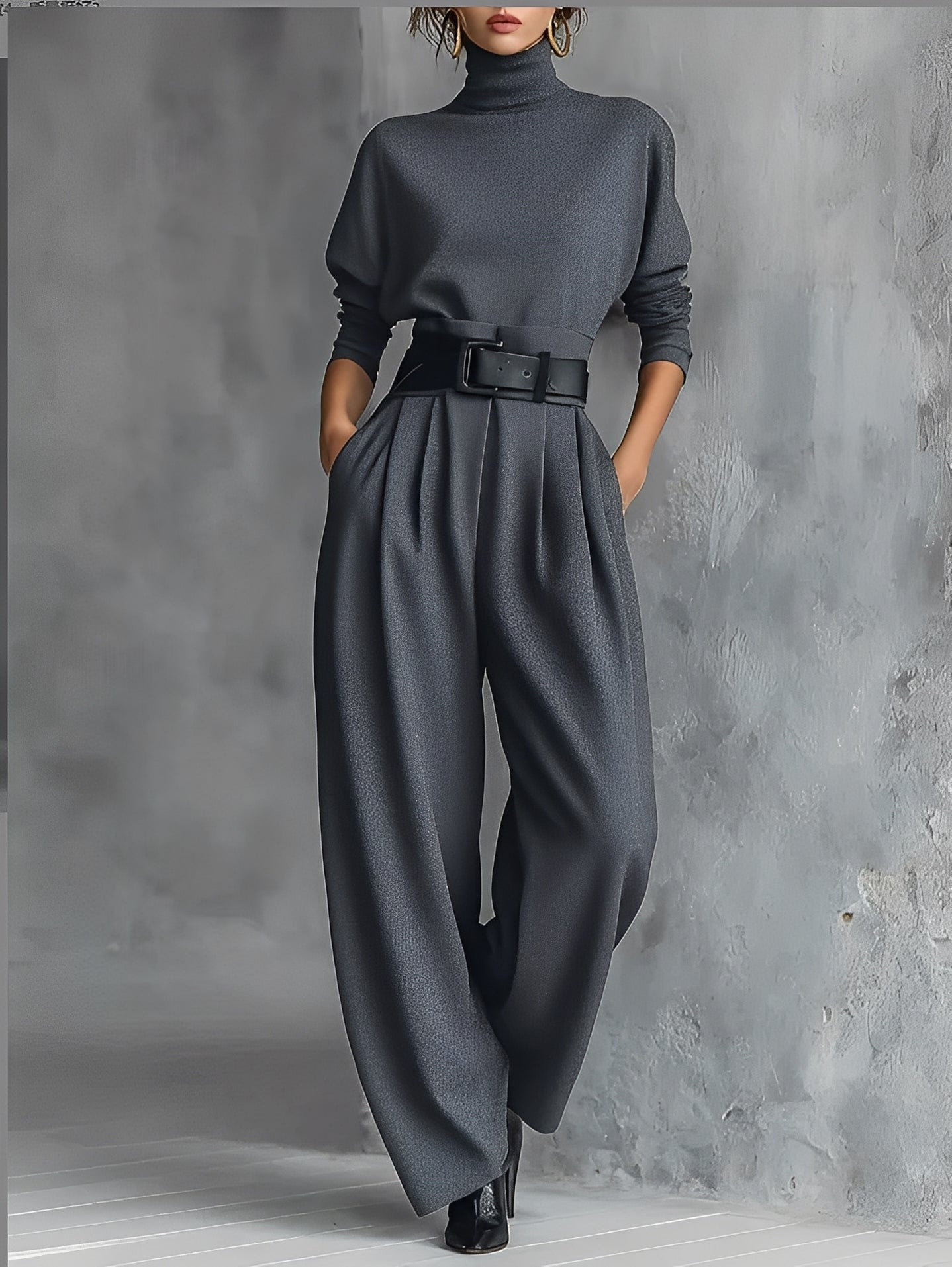 Emily™ | Turtleneck And Straight Leg Pants Set