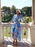 Celeste™ | Flowing Tie-Waist Maxi Dress