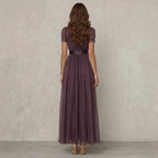 Flavia | Long dress with lace neckline