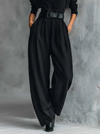 Isabella™ | Turtleneck Long Sleeve Top And Straight Leg Pants Set