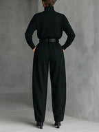 Isabella™ | Turtleneck Long Sleeve Top And Straight Leg Pants Set