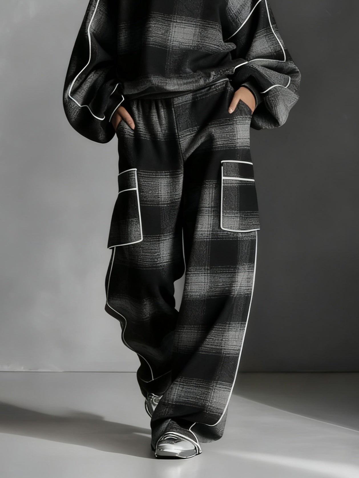 Hannah™ | Color-Blocked Sweatshirt And Casual Pants Set