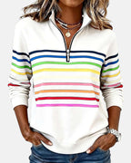 Ella™ | Striped Zip-Up Hoodie