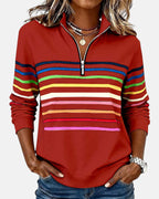 Ella™ | Striped Zip-Up Hoodie