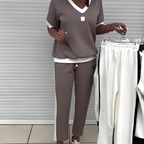 Chloé™ | Casual V-Neck Top And Pants Set
