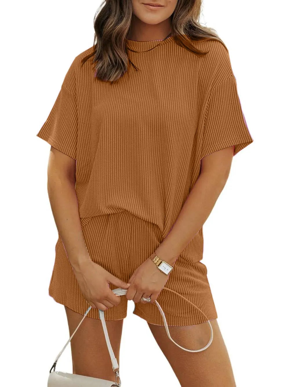 Irina™ | Ribbed Textured Shorts Set
